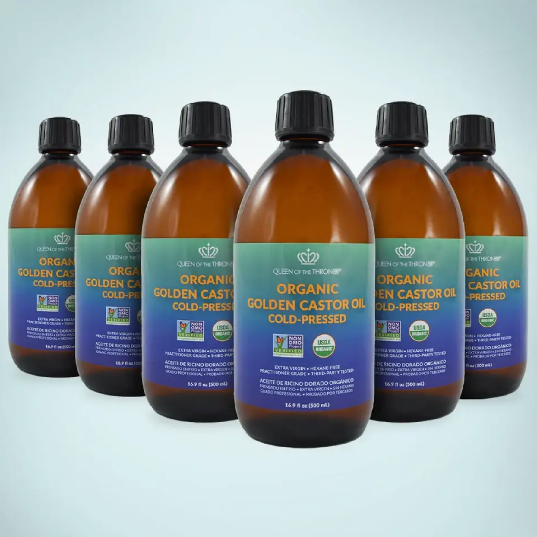 Organic CASTOR OIL in glass bottle by Queen of the Thrones