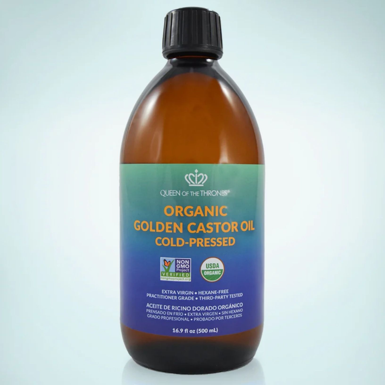 Organic CASTOR OIL in glass bottle by Queen of the Thrones