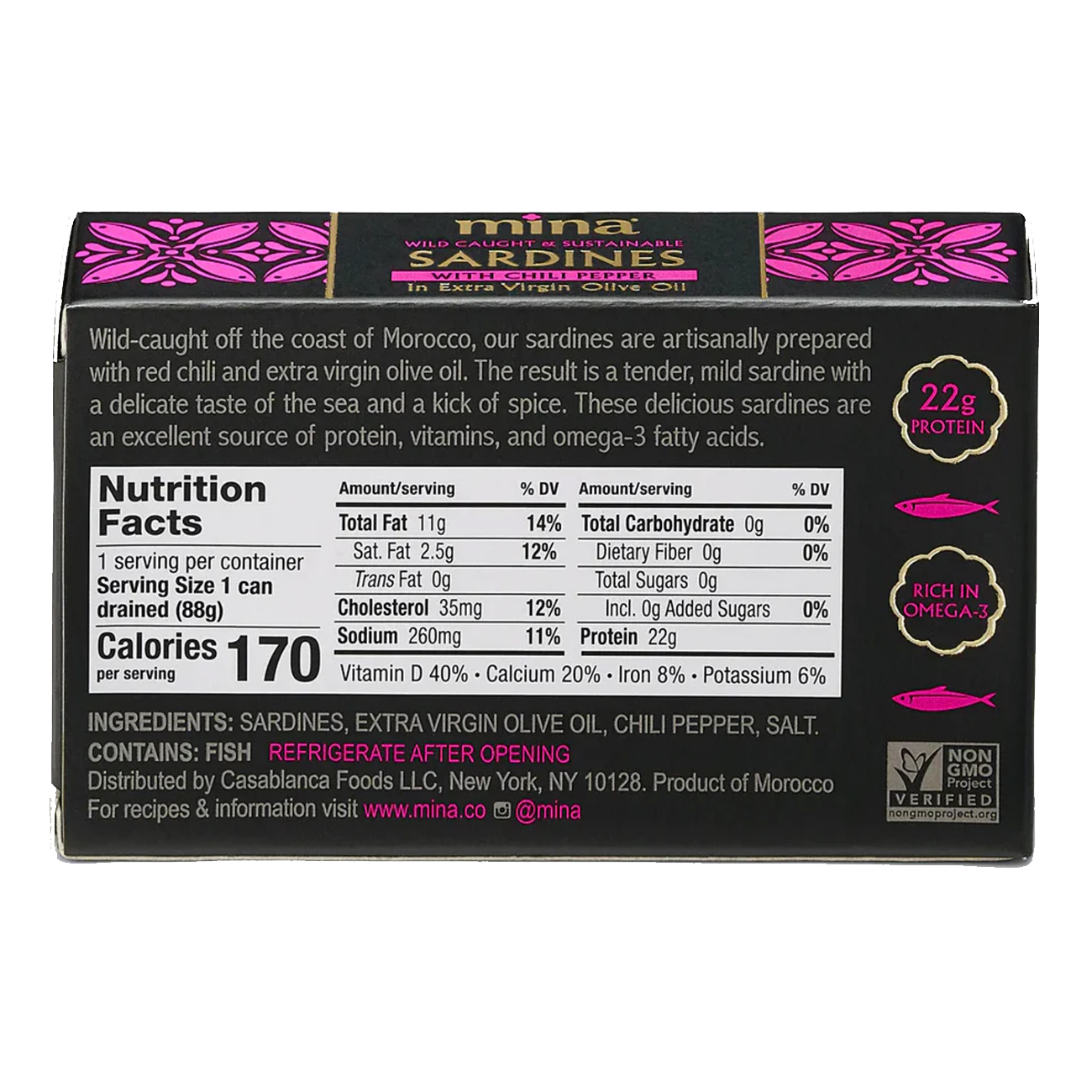 SARDINES with Chili Pepper in Extra Virgin Olive Oil